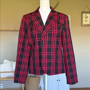 Chadwick’s Red and Black Plaid Women’s Blazer